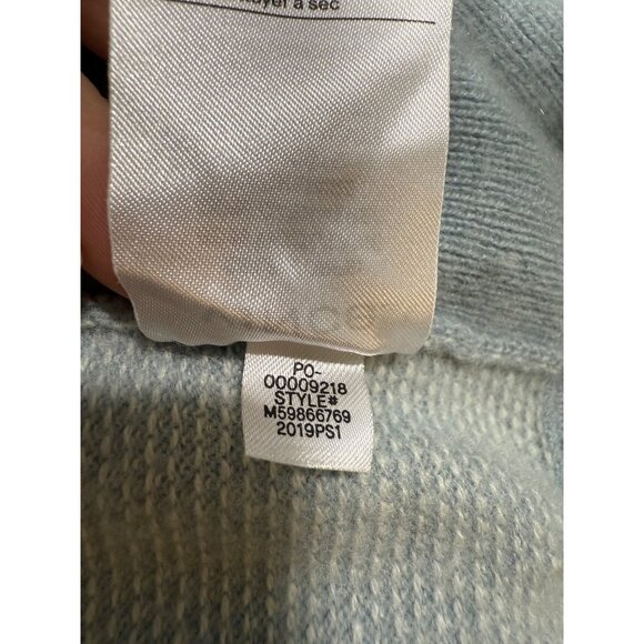 Vince Men's Wool Cashmere Birdseye Raglan Crew Sweater Blue Gray XL Quiet Luxury - Picture 5 of 6